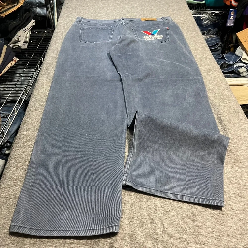 JH Design Valvoline Racing Jeans Mens 42x34 Baggy Y2K NASCAR Mark Martin Blue